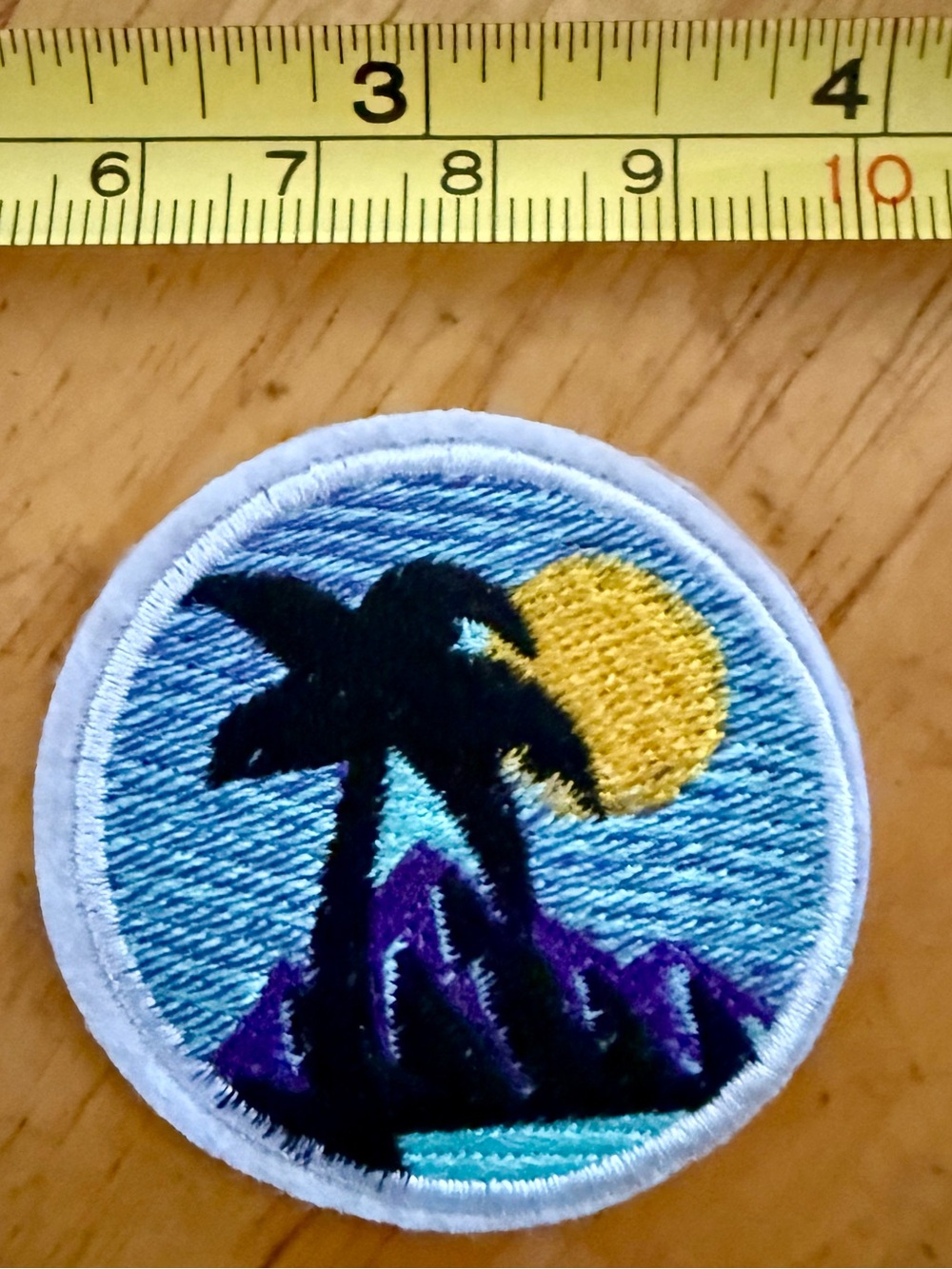 Tropical Palm Embroidered Patch - Blue, Yellow & Purple